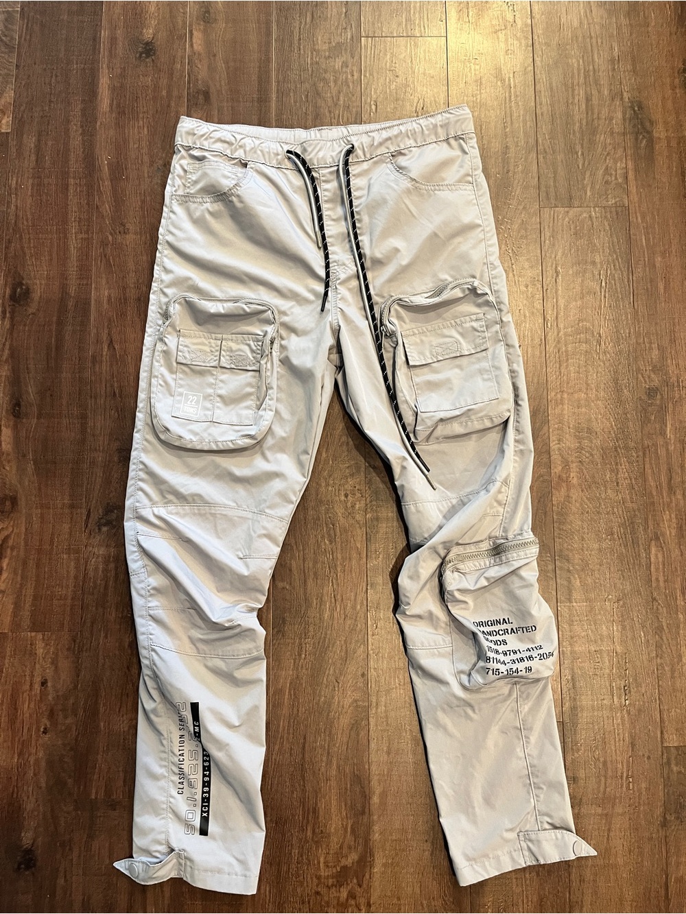 Smoke Rise Men Pants M Gray Cargo S0.1.925.2352 Zipper Logo Button 29" Inseam